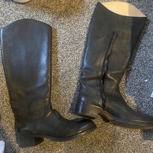 Genuine leather tall riding boots